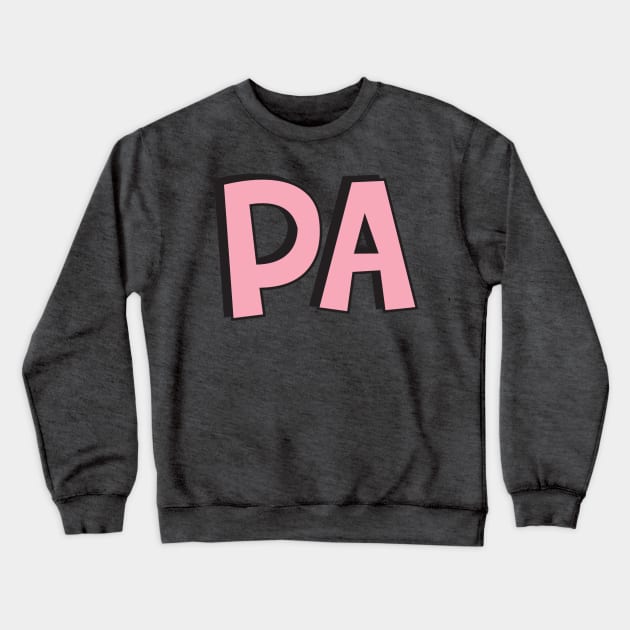 Film Crew On Set - PA - Pink Text - Front Crewneck Sweatshirt by LaLunaWinters